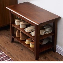 Brand New Small Wood Storage Bench / Shoe Rack