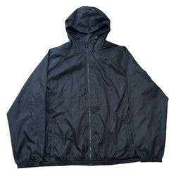 Faded Glory Men’s Black Windbreaker Jacket 2XL/2XG Zip Pockets Casual RN52469