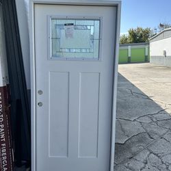 Exterior Impact Glass Door With PVC Frame 36x80