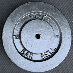 Rare York 75 lb Standard Plates (1” Hole) - Matching Pair - Collectible