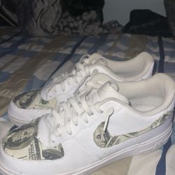 Custom white Air Force ones