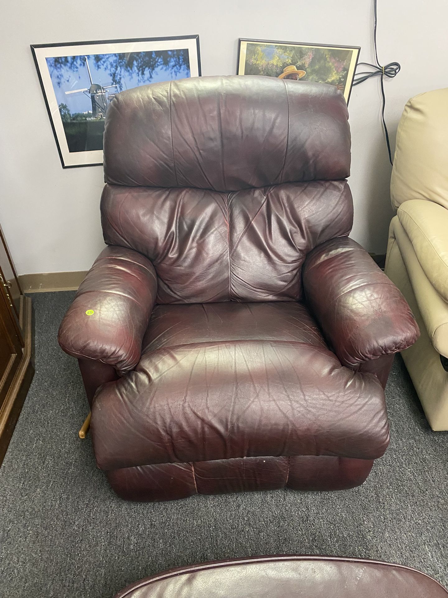 Brown Leather Rocking Recliner Chair $85