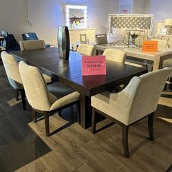 Expresso Dining Table And 6 Chairs
