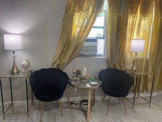 Two chairs and table