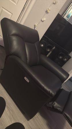 Black leather recliner