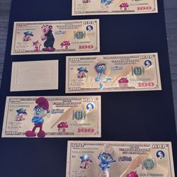 24k Gold Smurfs Collector Foil Set