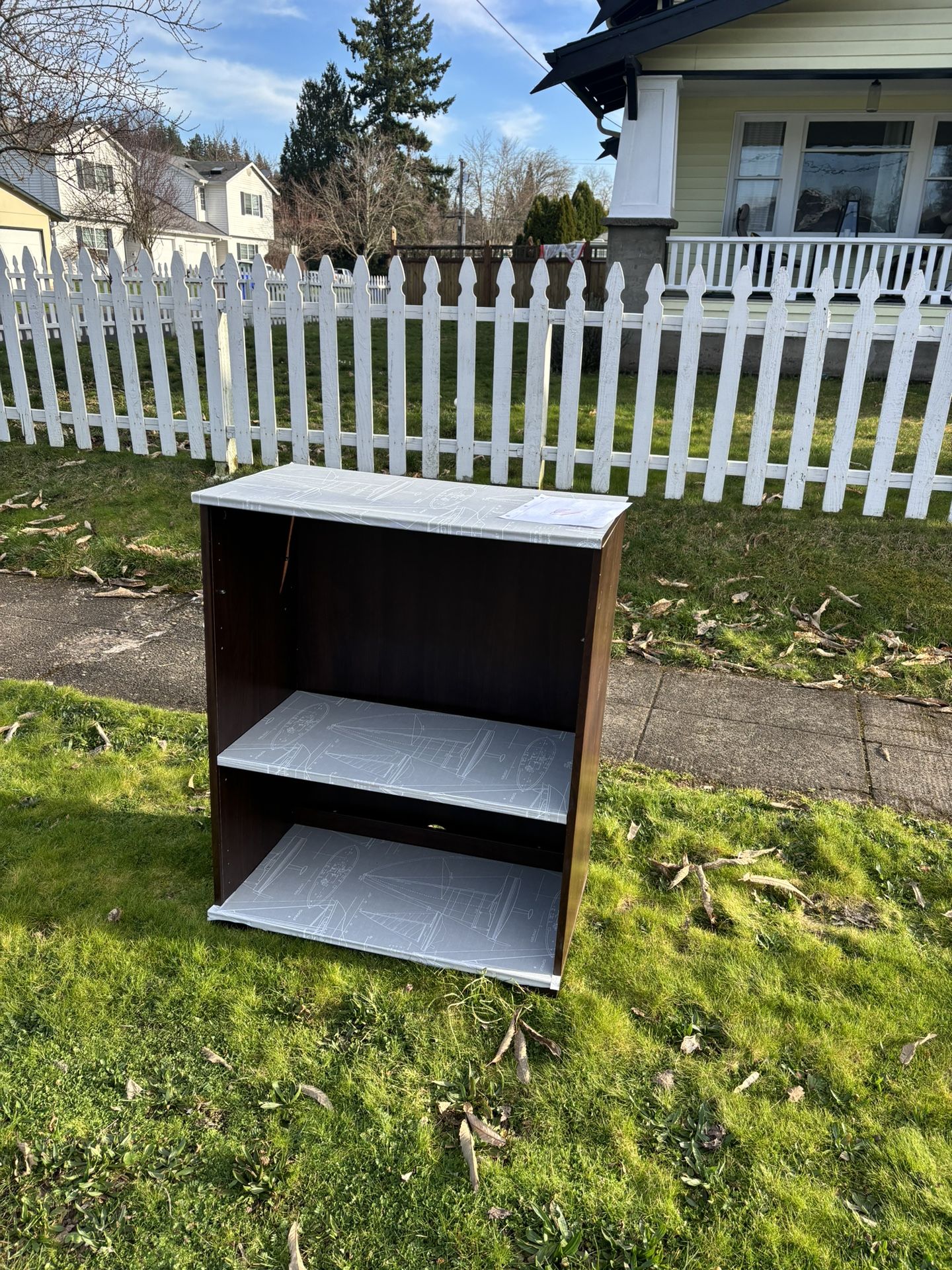 Free Bookshelf, Has One Shelf And Holders For An Additional