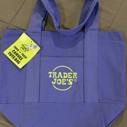 Trader Joe's Small Purple Tote New With Tags