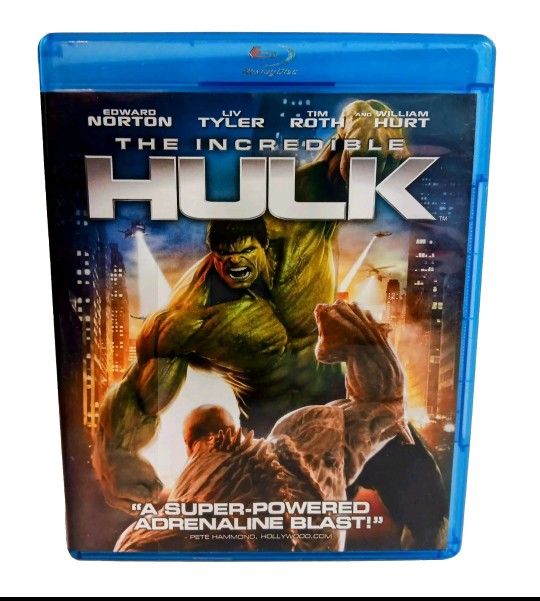 The Incredible Hulk: Blu-Ray 2008 Edward Norton Liv Tyler Tim Roth Like New