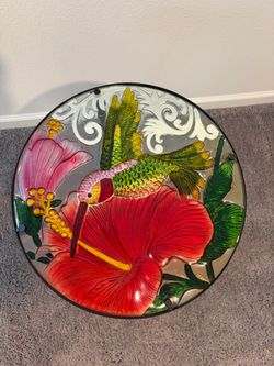 Hummingbird glass table