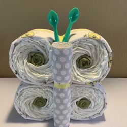 Butterfly Diaper Cake - Yellow
