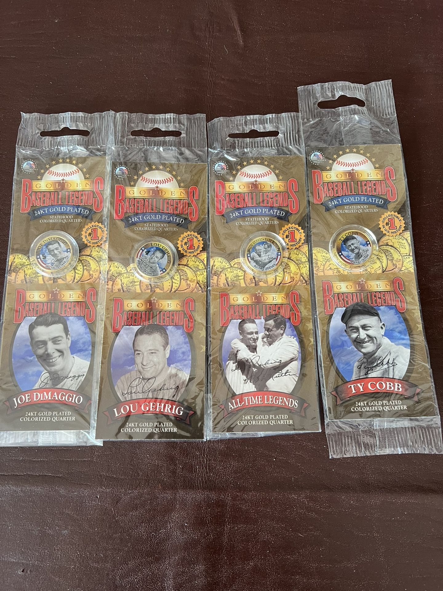 Legends Baseball Card /State Colorized Quarter (4)