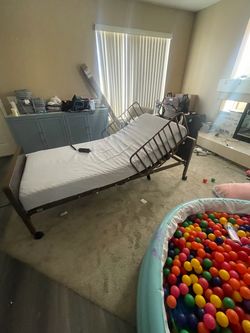 Electric Hospital Bed with Side Rails and Mattress, adjustable,home care bed,