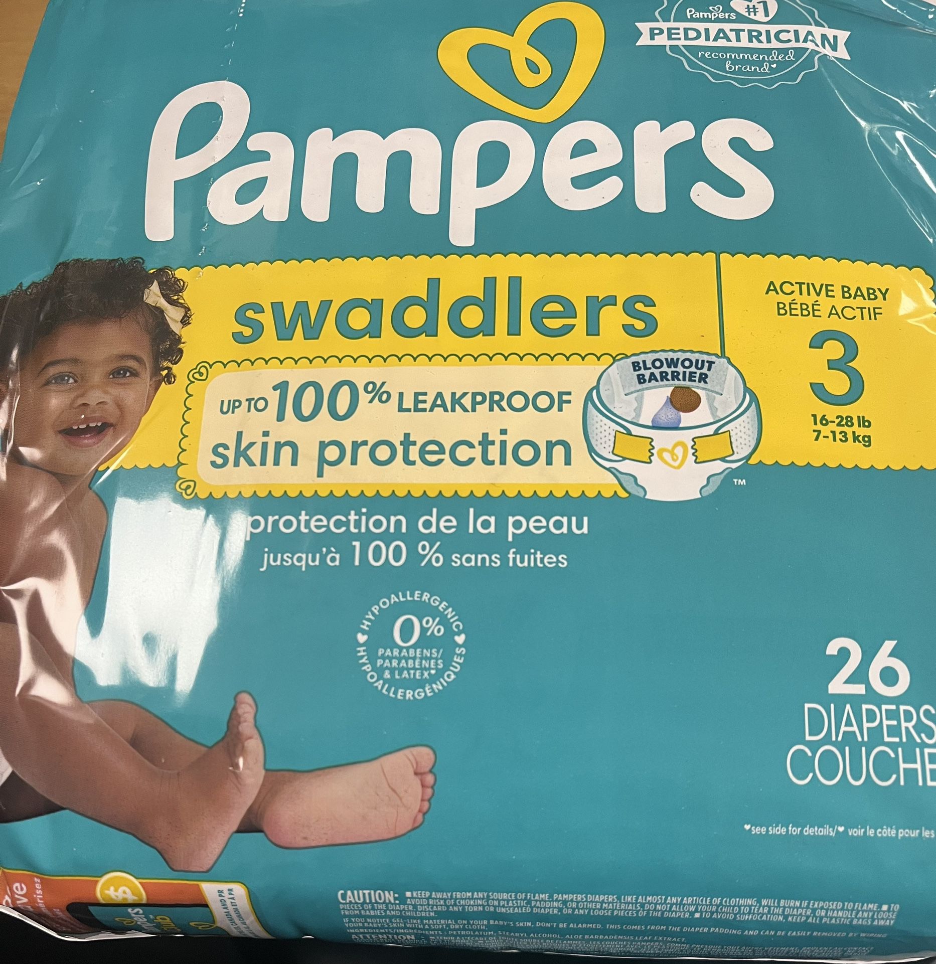 Diapers Sz 3  (Pampers brand) *26 Count*