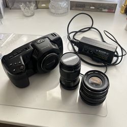 Blackmagic Pocket Cinema Camera 4K (BMPCC4K) with Olympus 60mm and Albinar 52mm lens + Camera Bag