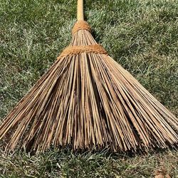 Halloween Handcrafted Witch Broom Twined Real Life costume Rustic Farmhouse  party prop