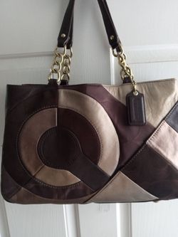 Coach inlaid patchwork tote