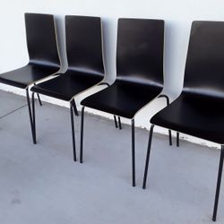 4 Dark Brown Office Chair Set