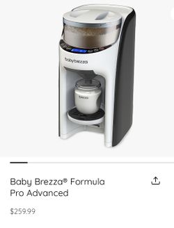 Baby Brezza Formula Pro Advanced in black and white
