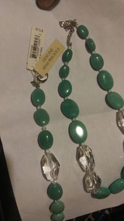 Genuine JADE gemstone bracelet and necklace