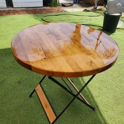 Coffee Table Round Buthcer Block 