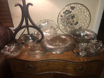 Silver etched glassware
