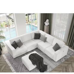 🟢 Light Grey Sectional Couches for Living Room Modular L Shaped Couch