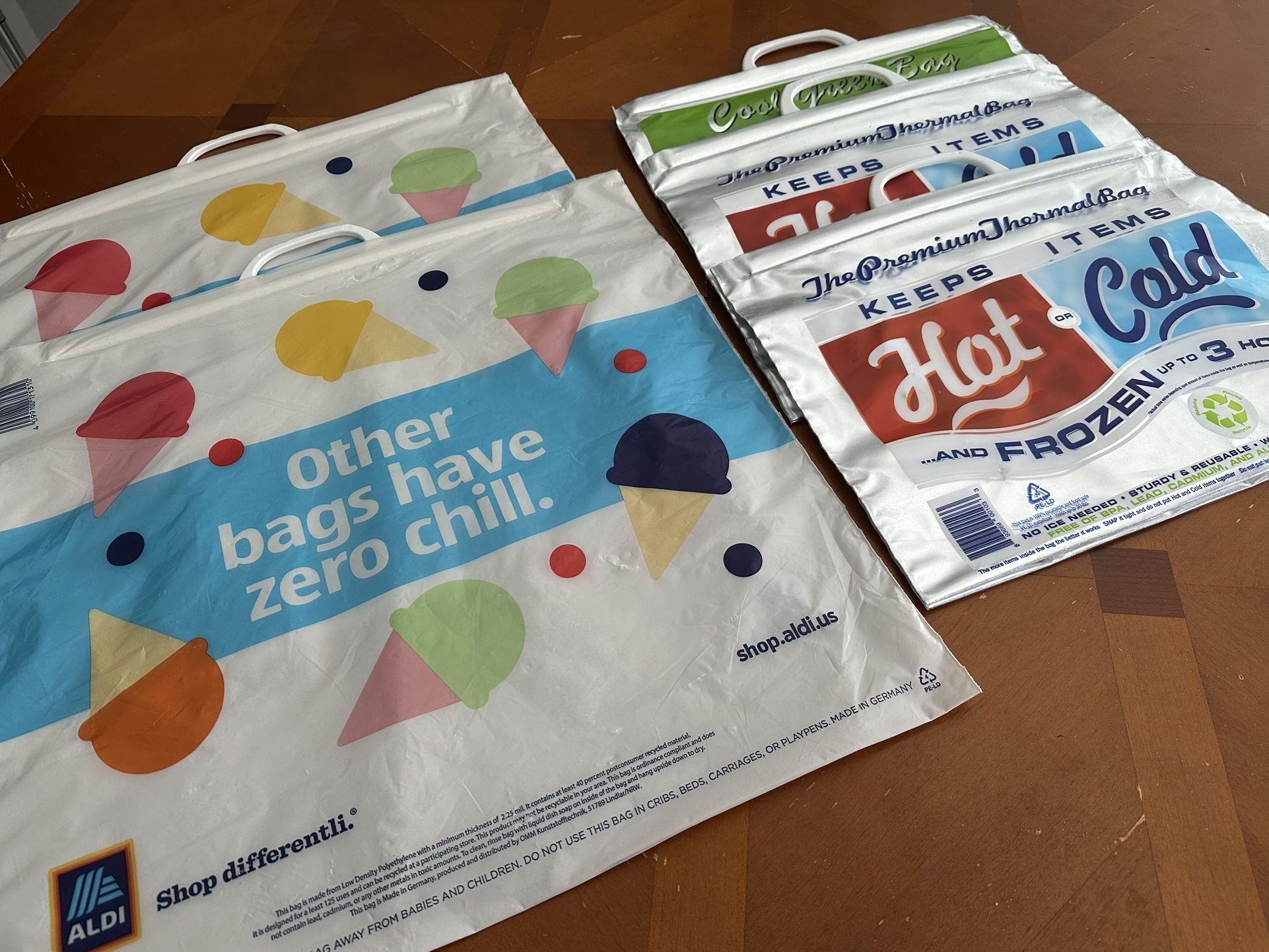 Cold/Hot Grocery Bags - Set Of 5