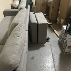Couch With Foot Rest and Coffee Table For Free. 