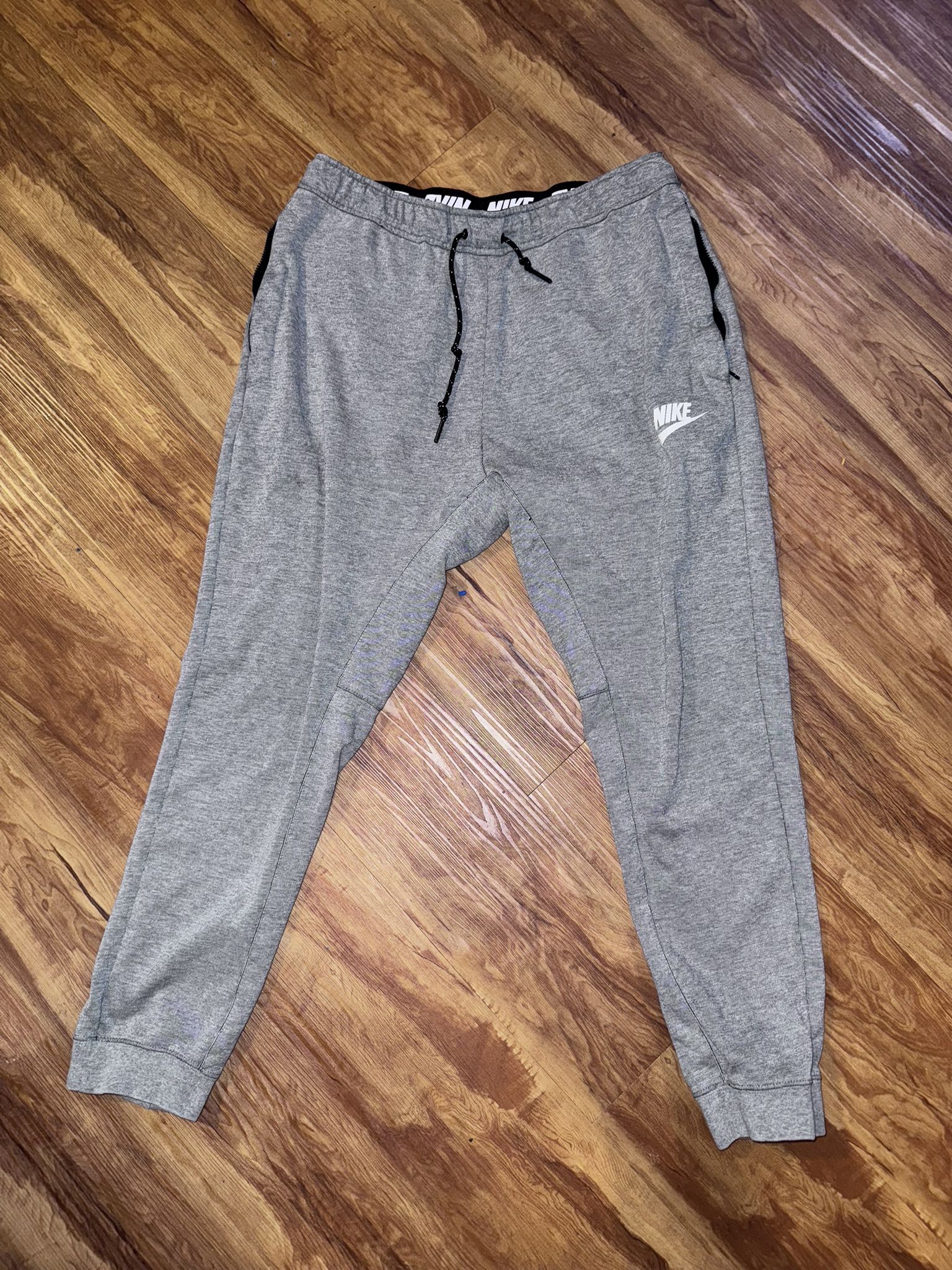 Nike Dri-Fit Gray Fleece Lined Jogger Sweatpants Mens Medium Tapered Sweats Work