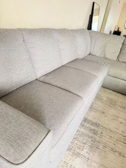 Living Spaces Gray Sectional Sofa with Chaise