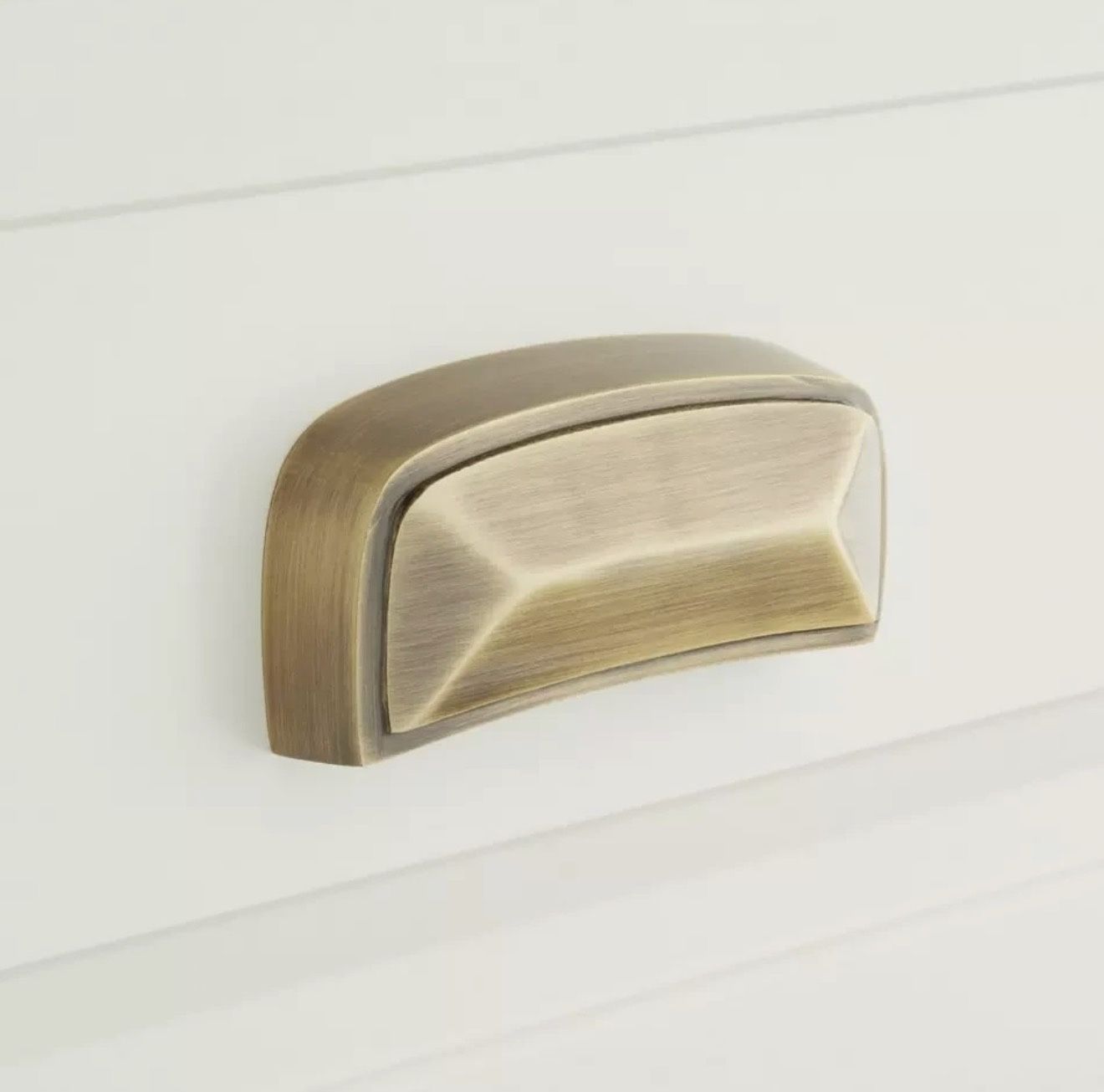 SIGNATURE HARDWARE 3-1/2¨Bresnick Solid Brass Bin Pull - Antique Brass