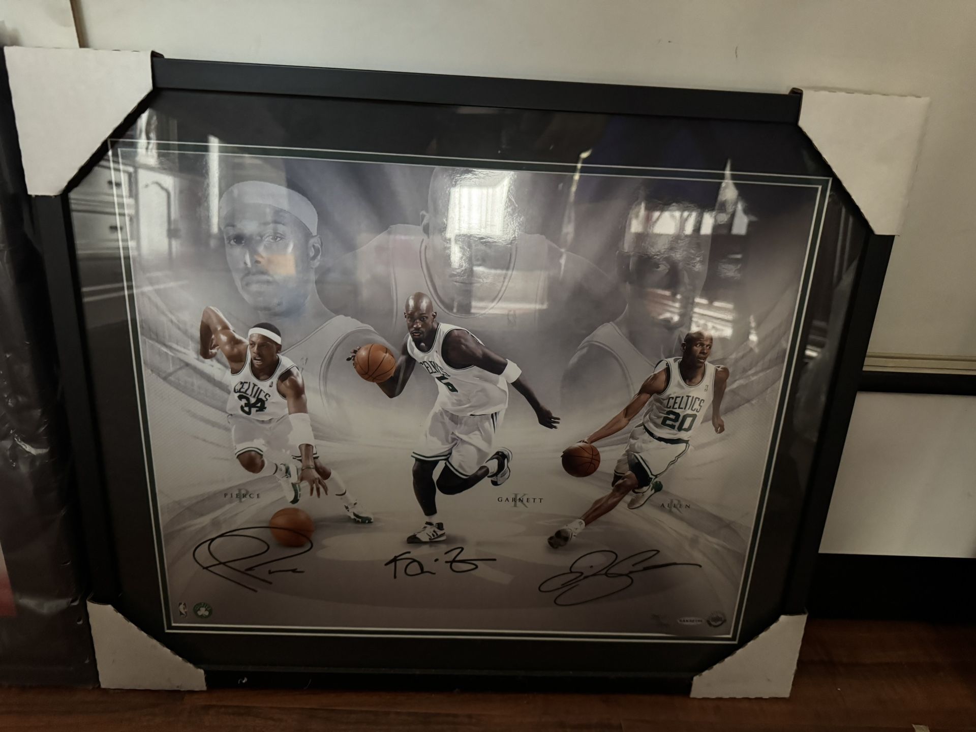 UDA Upper Deck Authenticated Boston Celtics Big 3 Signed Framed