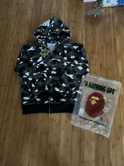 Black Bape Zip Up Hoodie