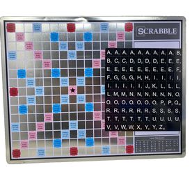 Scrabble Magnetic Wall Board Game Hasbro Winning Solutions 17x13.5 Metal Tiles