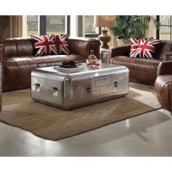 New - Acme Brancaster Square Coffee Table in Aluminum