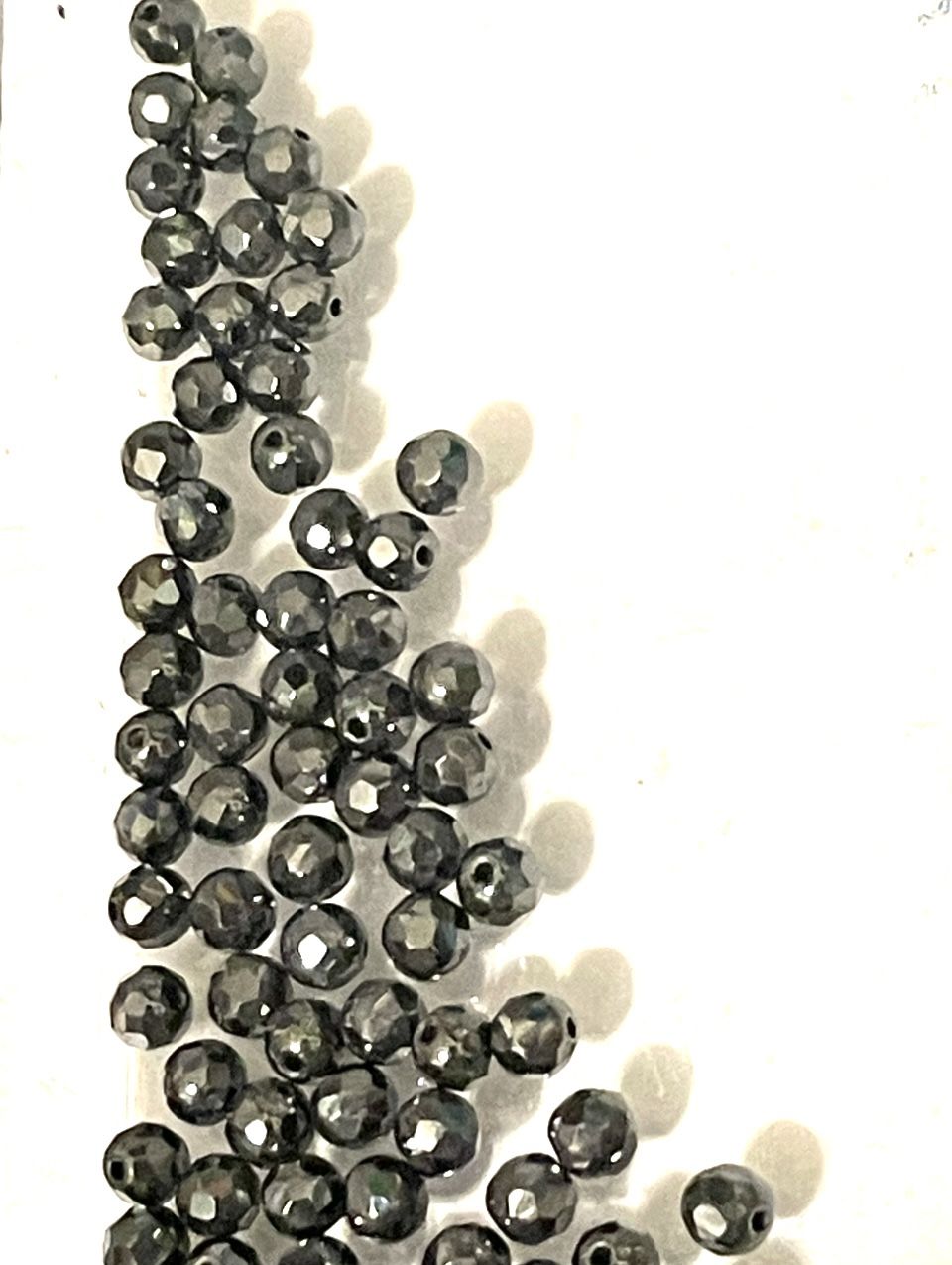 Genuine 4mm Faceted Hematite Beads