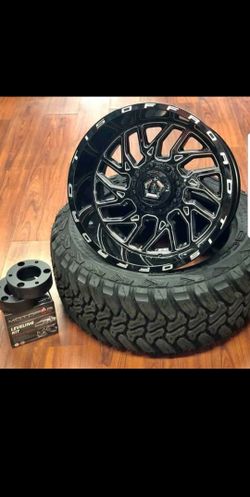 20x12 22x12 22x14 wheels n tire package with leveling kit
