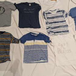 Boys Clothes Size 6-8  T-shirts Beatles, Star Wars, Stripes, Cowboy 