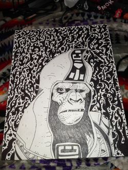 Hand drawn picture of planet of the apes drawn by me ☠️