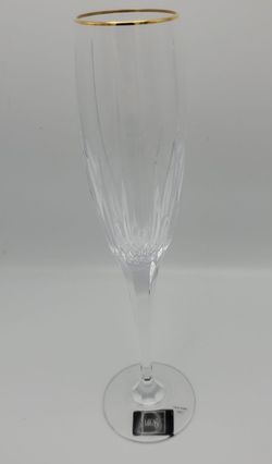 Mikasa Crystal Gold-Rim Champagne Flute