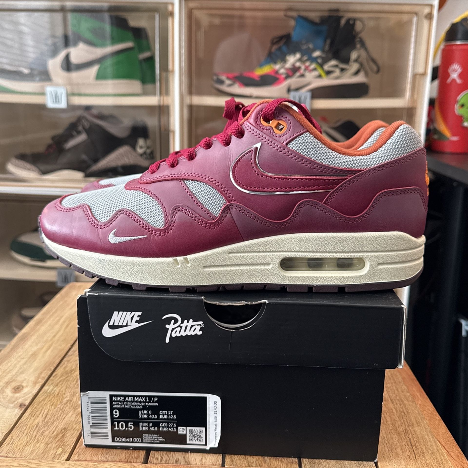 Nike x Patta Air Max 1 Rush Maroon