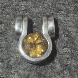 Vintage Zina Sherman 925 sterling silver with citrine gemstone pendant 8.8 grams total