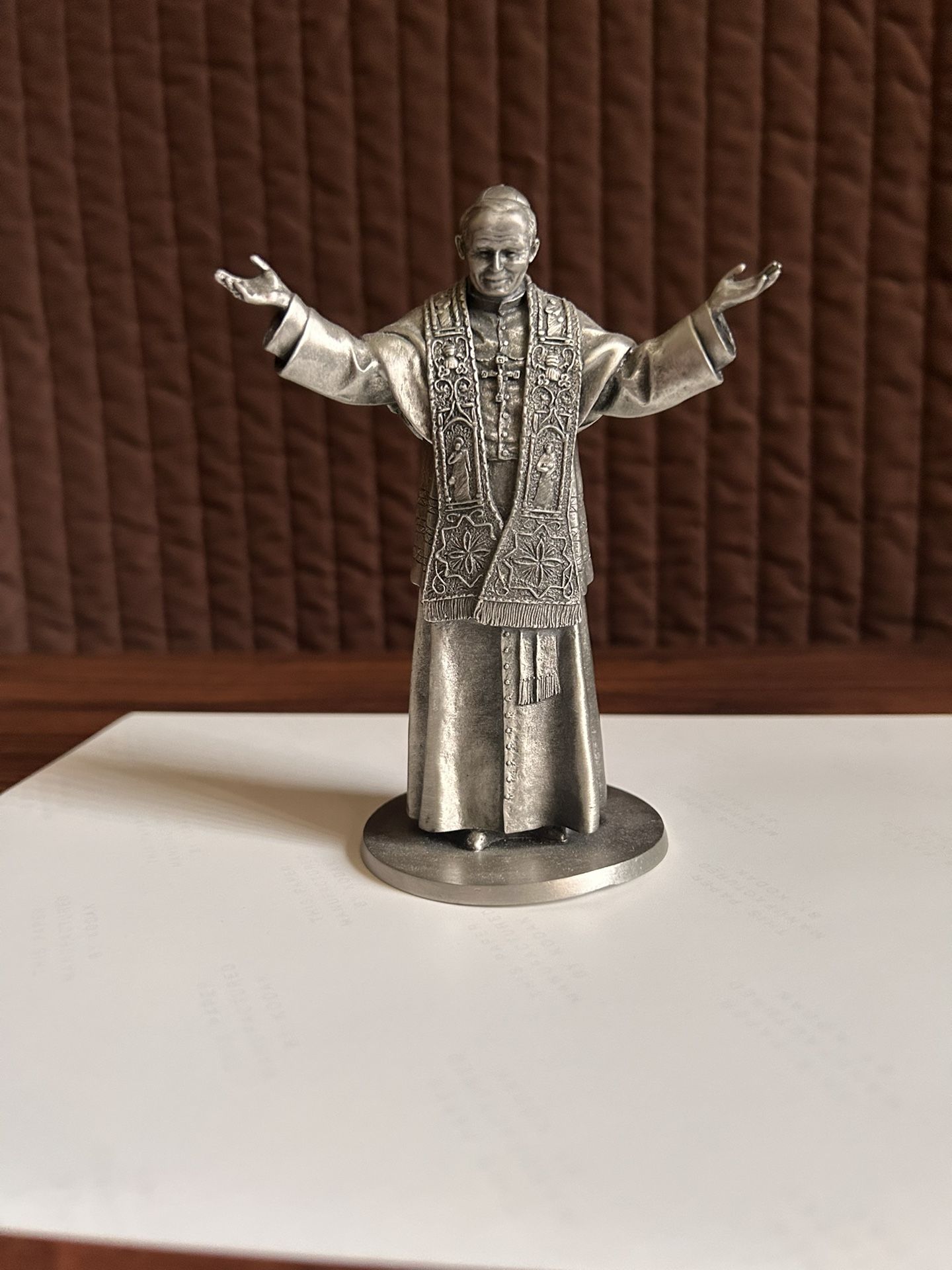 Figurine Danbury Mint Pope John Paul Il Pewter Statue