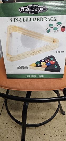 Pool Balls Clock And Brand New 2 In 1 Billiard Rack
