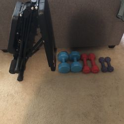 Workout Bench and Hand Weights