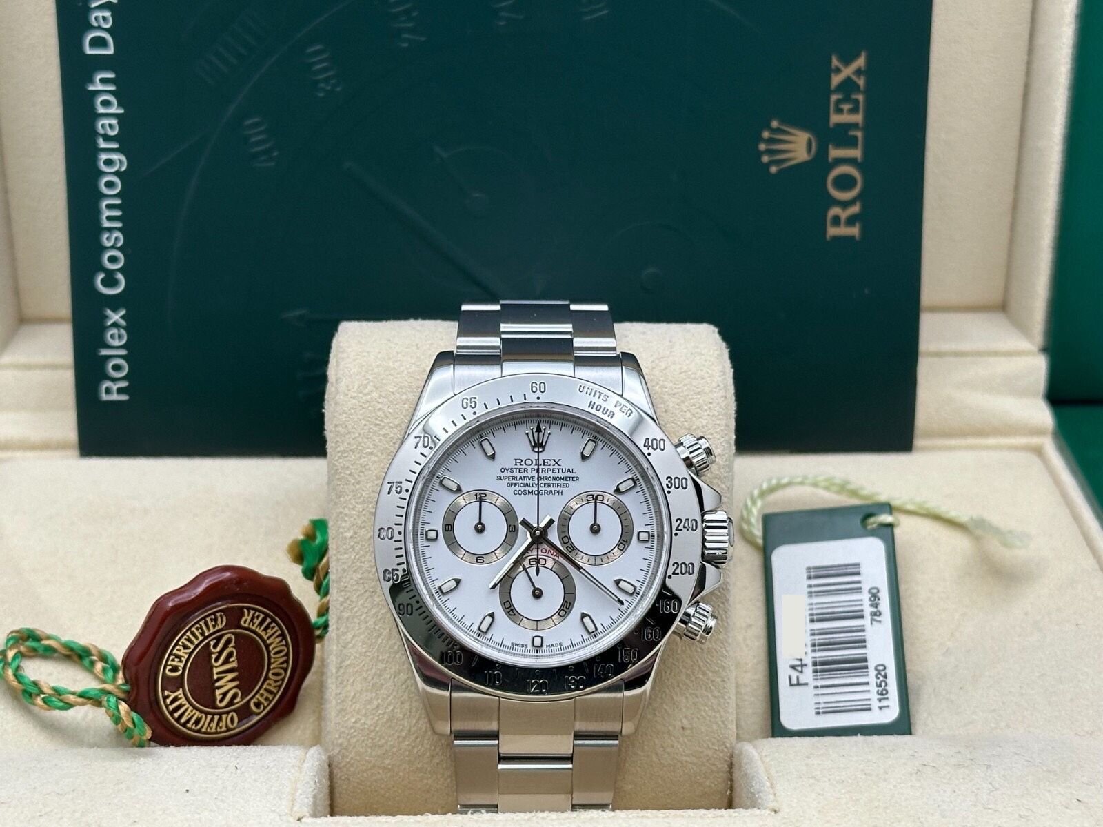 Daytona 116520 White Dial Stainless Steel Box Booklet 40mm