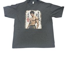 Charcoal Heather Size X- Large Bruce Lee front large Picture T-Shirt brand new