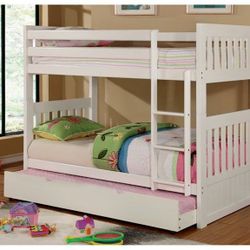 Twin Over Twin Bunk Bed In Stock Ready Delivery Mattress Sold Separately ⭐No Needed Credit Check 💛 $39 Down Payment with Financing