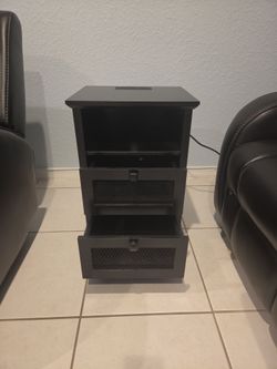 Side table with electrical port and USB ports